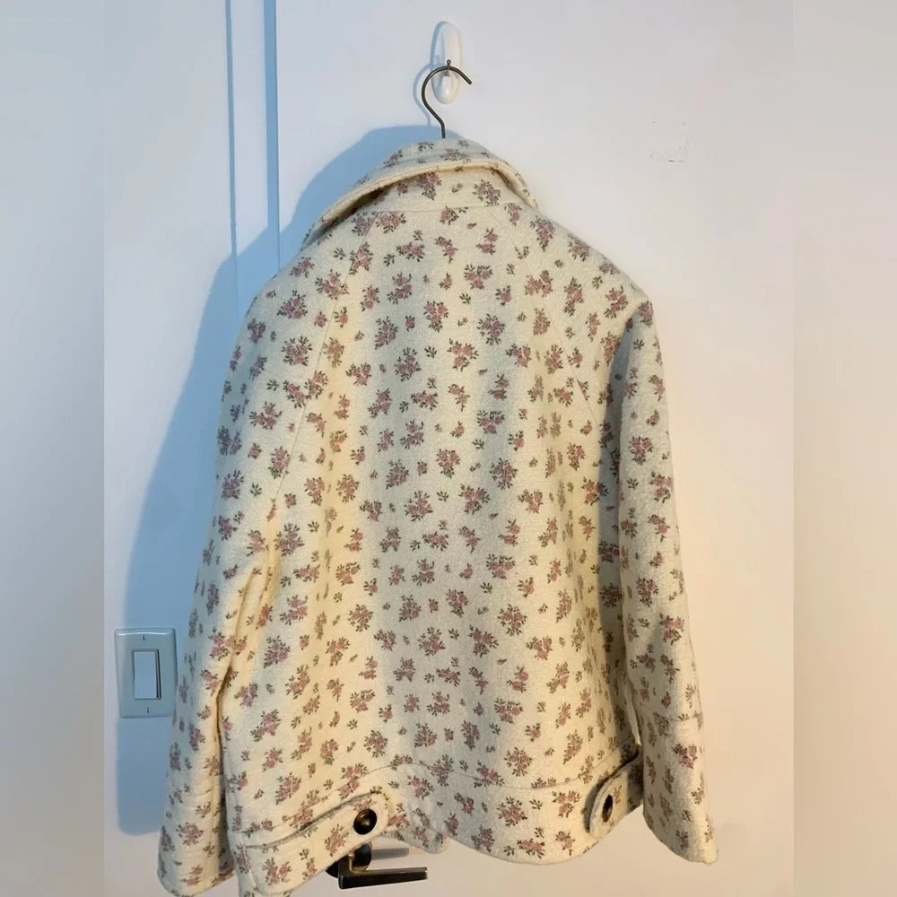 Sézane Leo wool blend coat little roses prairie NWT - Picture 8 of 11